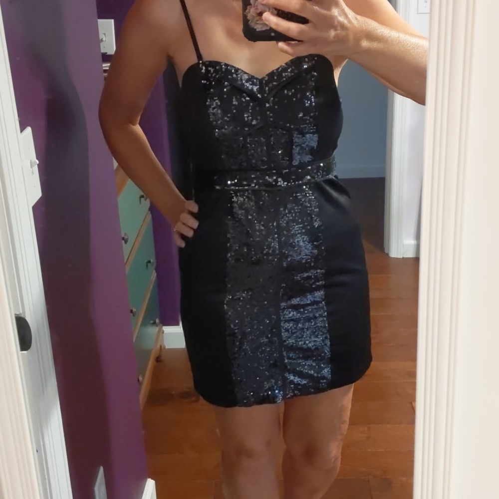 BOGO Minuet black semi formal mini dress